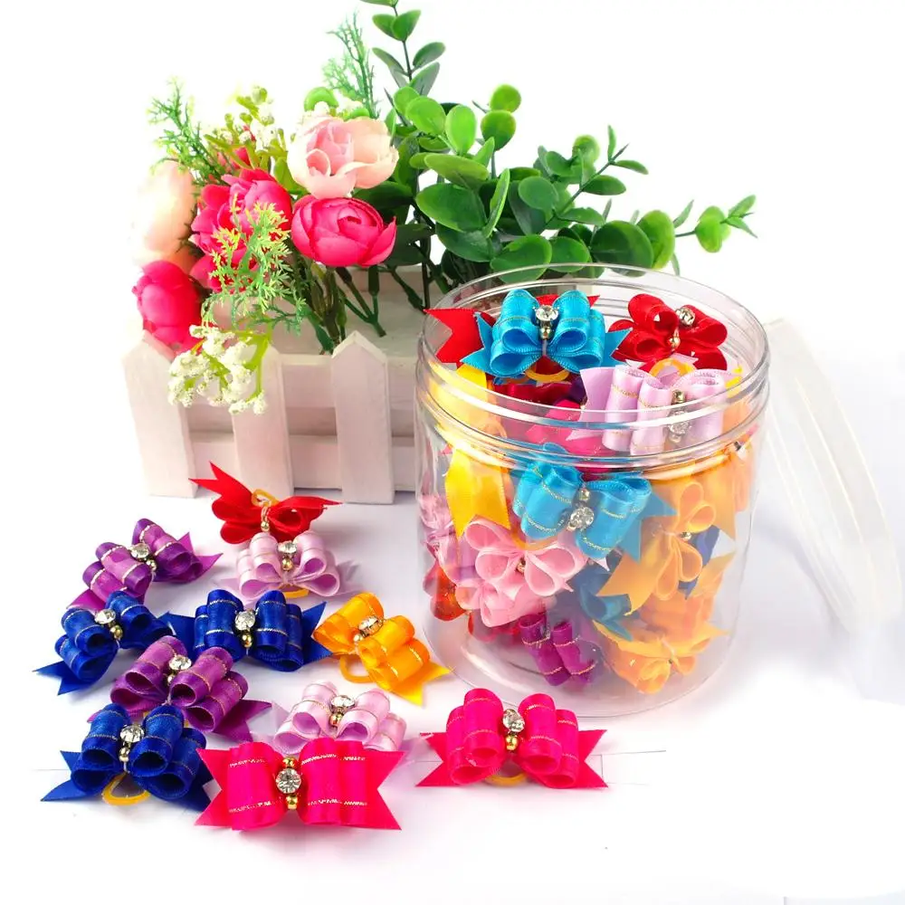 20/50/100 pcs Dog Cat Hair Bows with Rubber Bands Rhinestone Attached Cat Dog Grooming Bows Accessories Average Mixed Color
20/50/100 pcs Dog Cat Hair Bows with Rubber Bands Rhinestone Attached Cat Dog Grooming Bows Accessories Average Mixed Color