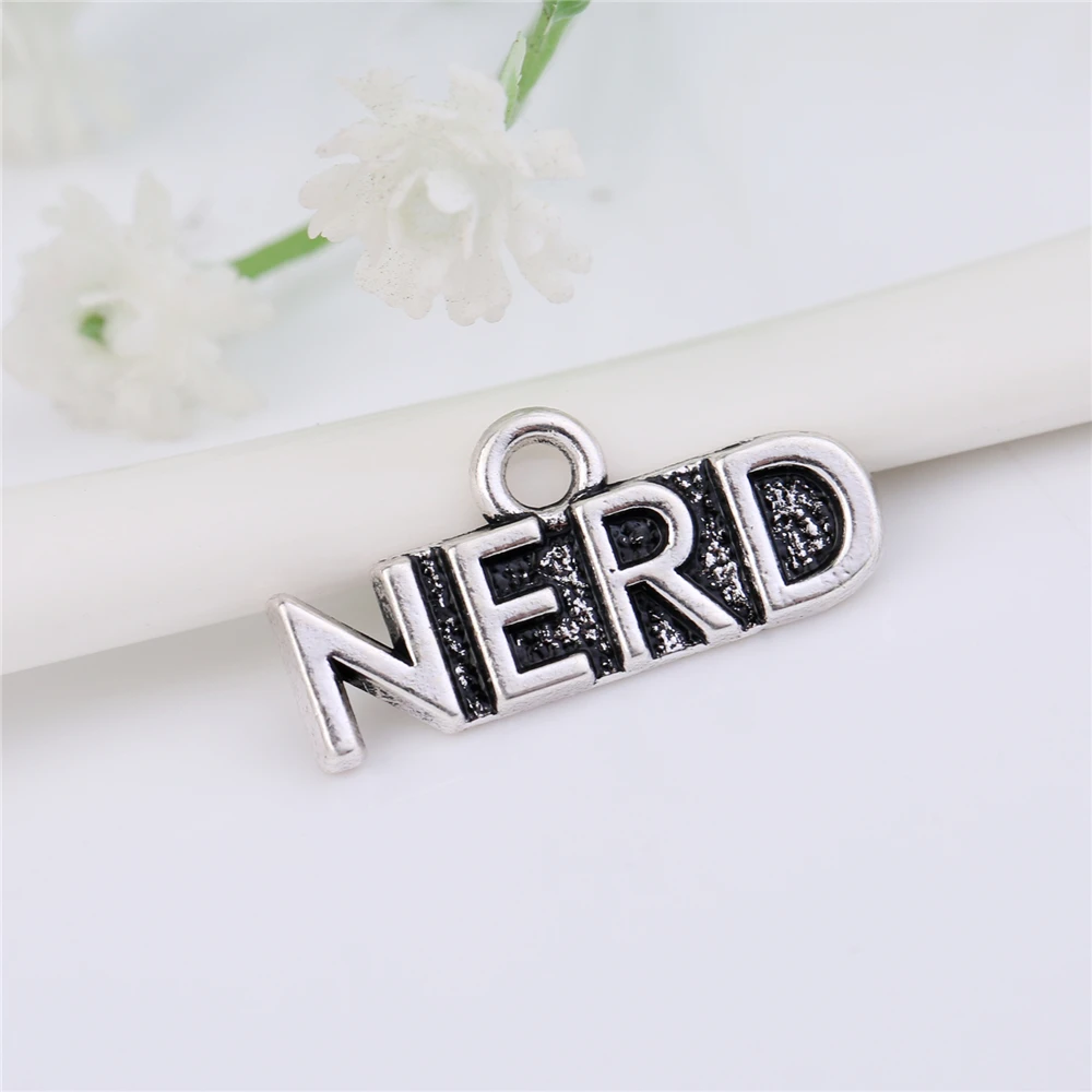 Подвеска EUEAVAN из цинкового сплава с надписью "Nerd" 30 шт. подвеска под античное