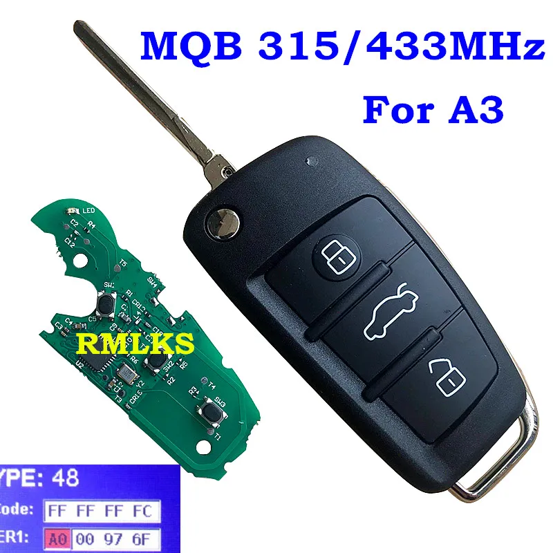 Модифицированный умный дистанционный ключ MQB для Audi A3 A6L, автомобильный пульт дистанционного управления 433 МГц 315 МГц с электронным чипом ID48
Модифицированный умный дистанционный ключ MQB для Audi A3 A6L, автомобильный пульт дистанционного управления 433 МГц 315 МГц с электронным чипом ID48