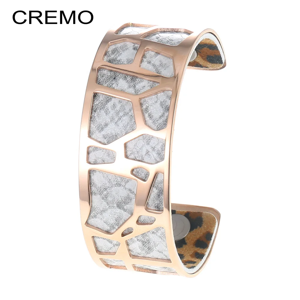 Cremo розовое золото браслет для женщин Змеиная Кожа из нержавеющей стали полый 25