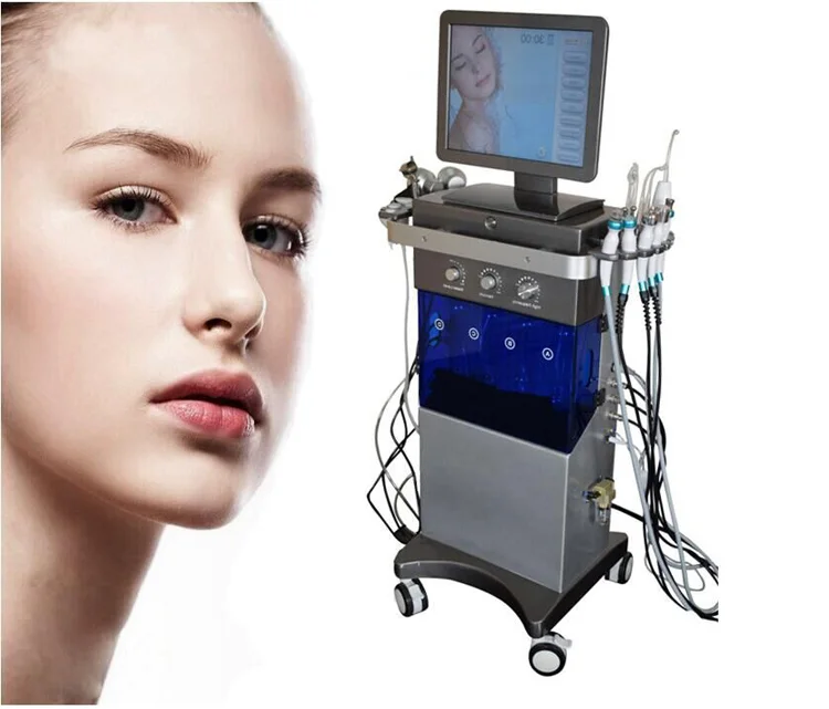 

9 in 1 multi-function hydra facial oxygen facial skin care tools PDT photon light therapy skin rejuvenation machine free logo