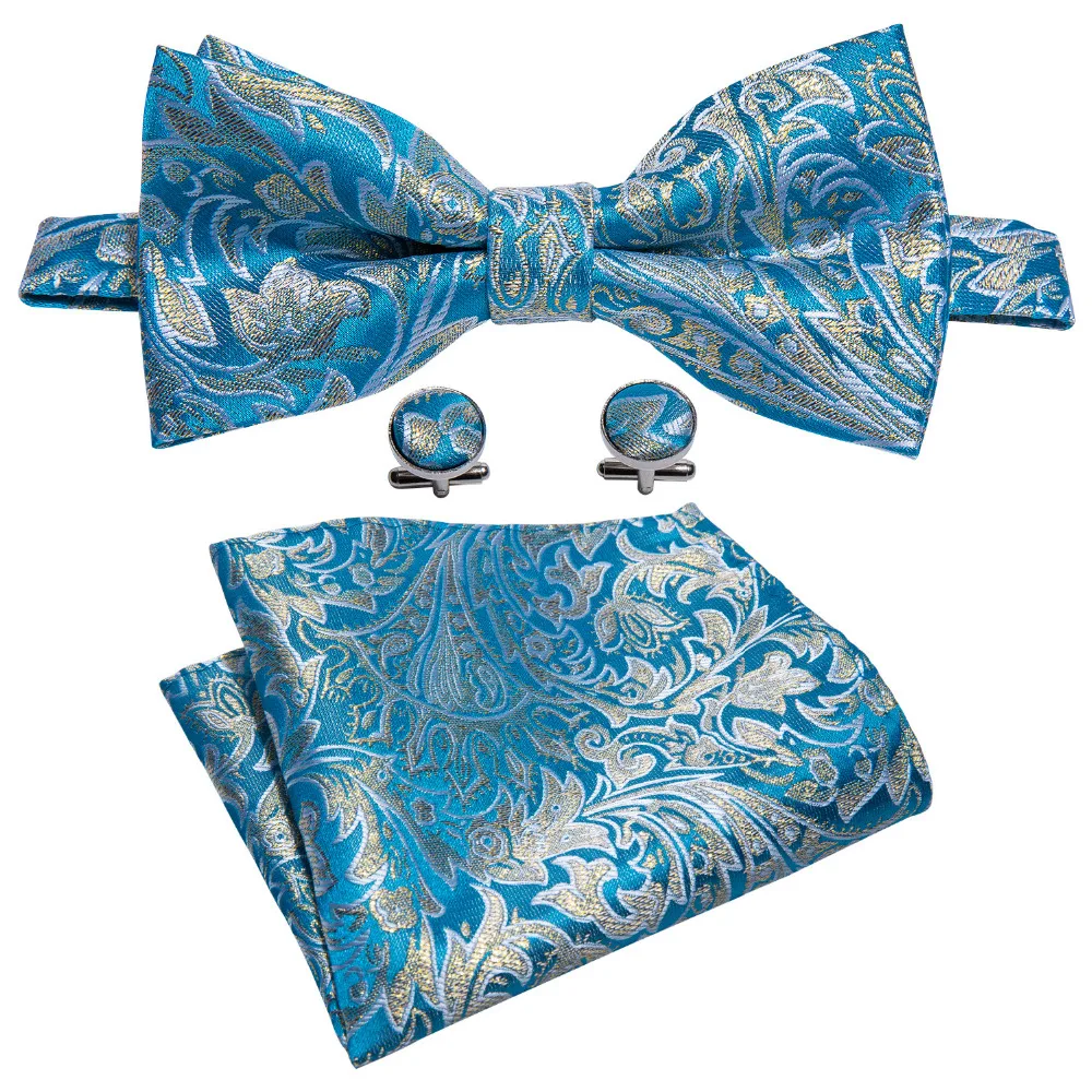 Barry.Wang New Men's Bowtie Blue Floral100% Silk Butterfly Jacquard Woven Bow Ties For Men Pocket Square Handkerchief Set LH-805
Barry.Wang New Men's Bowtie Blue Floral100% Silk Butterfly Jacquard Woven Bow Ties For Men Pocket Square Handkerchief Set LH-805