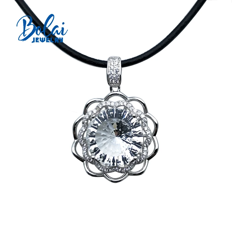 Bolaijewelry,White quartz pendant natural star cut gemstone with 925 sterling silver & leather chord for woman fine jewelry
Bolaijewelry,White quartz pendant natural star cut gemstone with 925 sterling silver & leather chord for woman fine jewelry