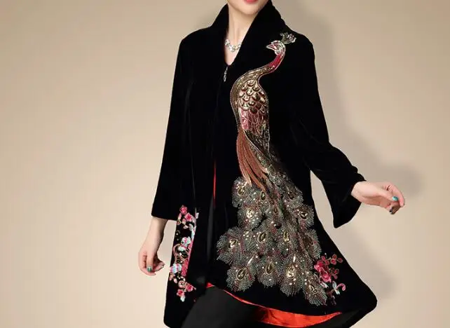 L--6XL Hot 2019 Spring Ms New Fashion Long embroidery loose large size gold velvet wedding dress coat
L--6XL Hot 2019 Spring Ms New Fashion Long embroidery loose large size gold velvet wedding dress coat
