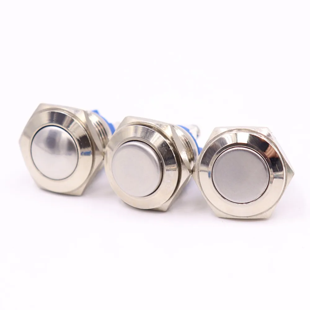 16mm Metal Push Button Switch IP67 Waterproof Nickel plated brass press button Self-reset 1NO High/Flat/Shape Round
16mm Metal Push Button Switch IP67 Waterproof Nickel plated brass press button Self-reset 1NO High/Flat/Shape Round