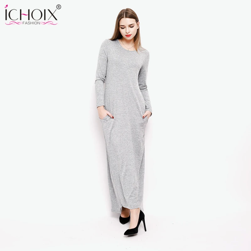 xl plus size maxi dress a-line long women dress long sleeve t-shirt dress casual soild color autumn winter dress robe femme 2019
xl plus size maxi dress a-line long women dress long sleeve t-shirt dress casual soild color autumn winter dress robe femme 2019