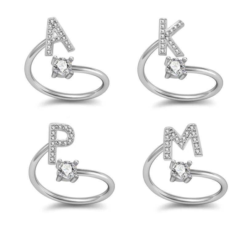 LuReen Fashion 26 Letters Ring For Women Rhinestone Open Finger Rings Female Engagement Ring Jewelry Anel Party Gift
LuReen Fashion 26 Letters Ring For Women Rhinestone Open Finger Rings Female Engagement Ring Jewelry Anel Party Gift