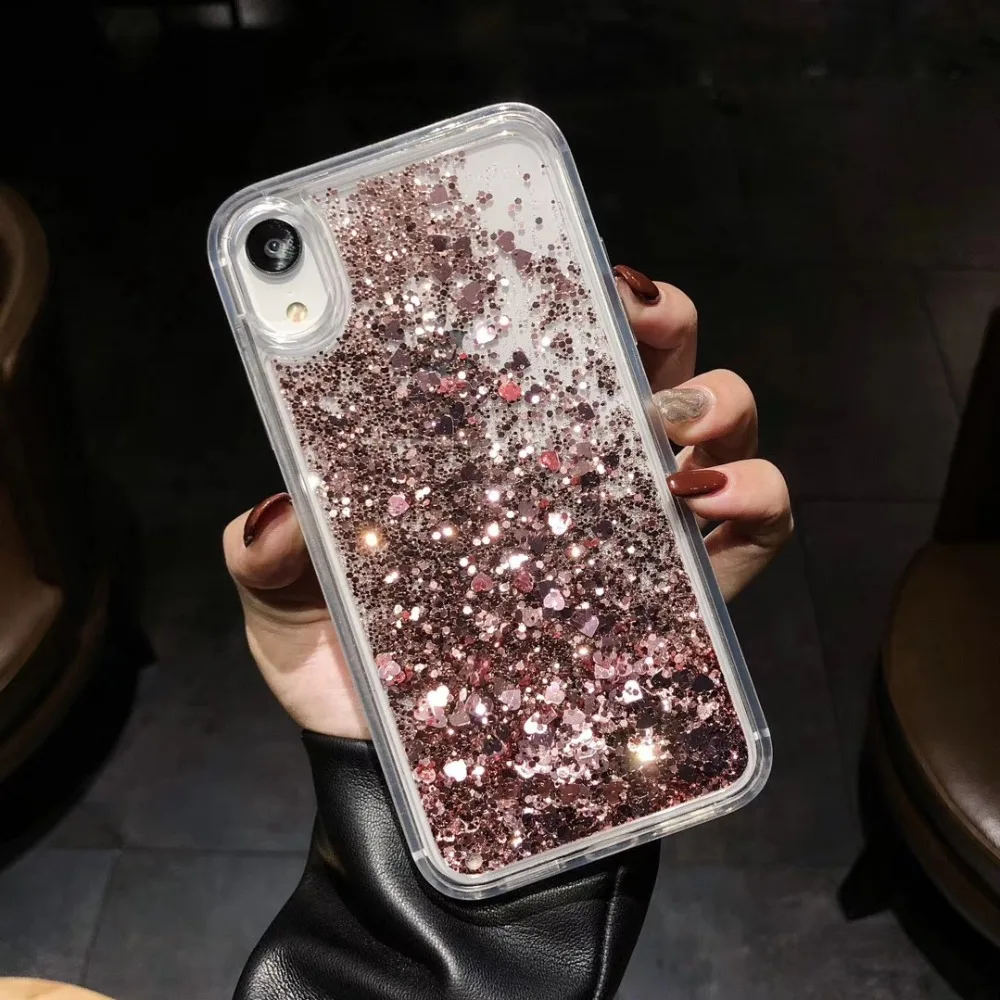 Glitter Phone Case For iphone 6 7 8 Plus 10 X XR XS MAX Fashion Quicksand Back Cover 6plus 7plus 8plus XSMax Liquid sand cases | Мобильные