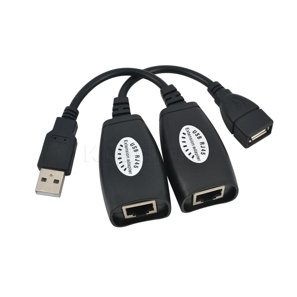 Kebidu USB 2 0 удлинитель адаптер мужской и женский до 150 футов с помощью CAT5/CAT5E/6 RJ45 Lan