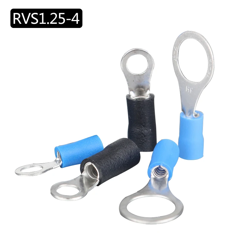 YOLO RVS1.25 4 O форма 100 шт furcate кольцо Лопата AWG22 16 провода обжимные прессованные клеммы