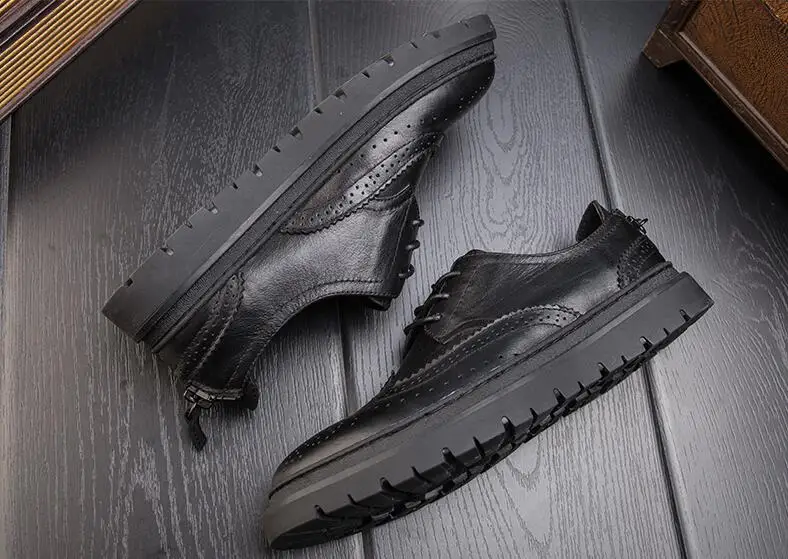 Dress Shoe Men's Handmade Carved Brogue Flats Platform smart casual shoes genuine leather vintage summer height increasing shoe
Dress Shoe Men's Handmade Carved Brogue Flats Platform smart casual shoes genuine leather vintage summer height increasing shoe