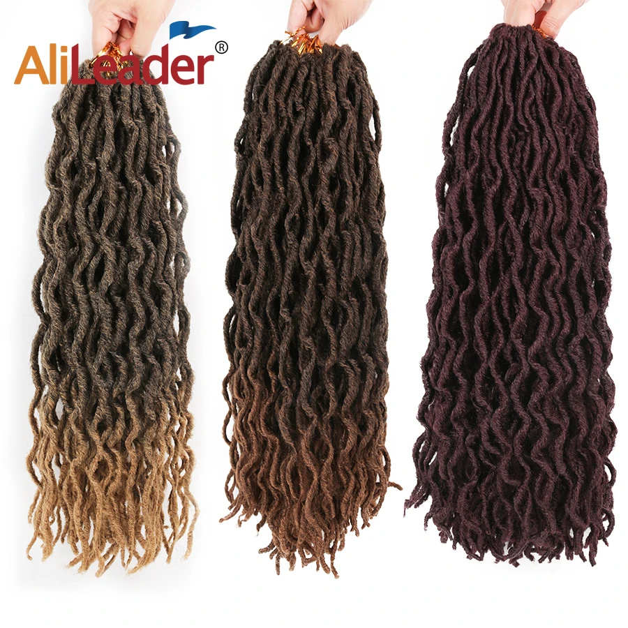 AliLeader 12 18 дюймов Nu Locs 100% Премиум волокна Faux вьющиеся плетеные пряди для волос