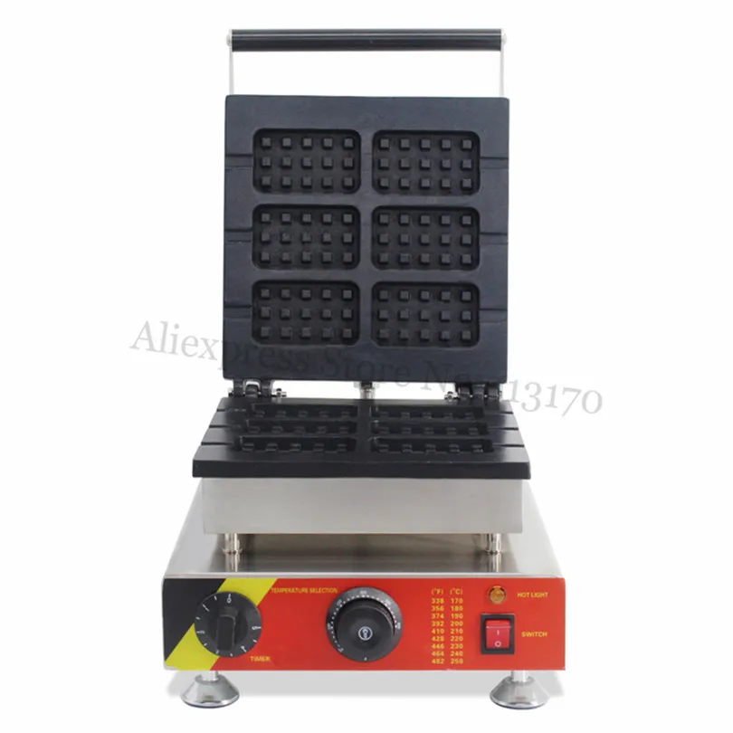 Electric Rectangle Waffle Maker Lolly Waffle Machine Baking Device 110V 220V 6pcs Molds for Breakfast Snack Street
Electric Rectangle Waffle Maker Lolly Waffle Machine Baking Device 110V 220V 6pcs Molds for Breakfast Snack Street