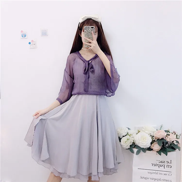 woman Korean Sweet Solid Summer Dress Two-piece Set Flare Sleeve Sweet V-neck Girls Dress Knee-length Ruffles Half Sleeve Dress
woman Korean Sweet Solid Summer Dress Two-piece Set Flare Sleeve Sweet V-neck Girls Dress Knee-length Ruffles Half Sleeve Dress