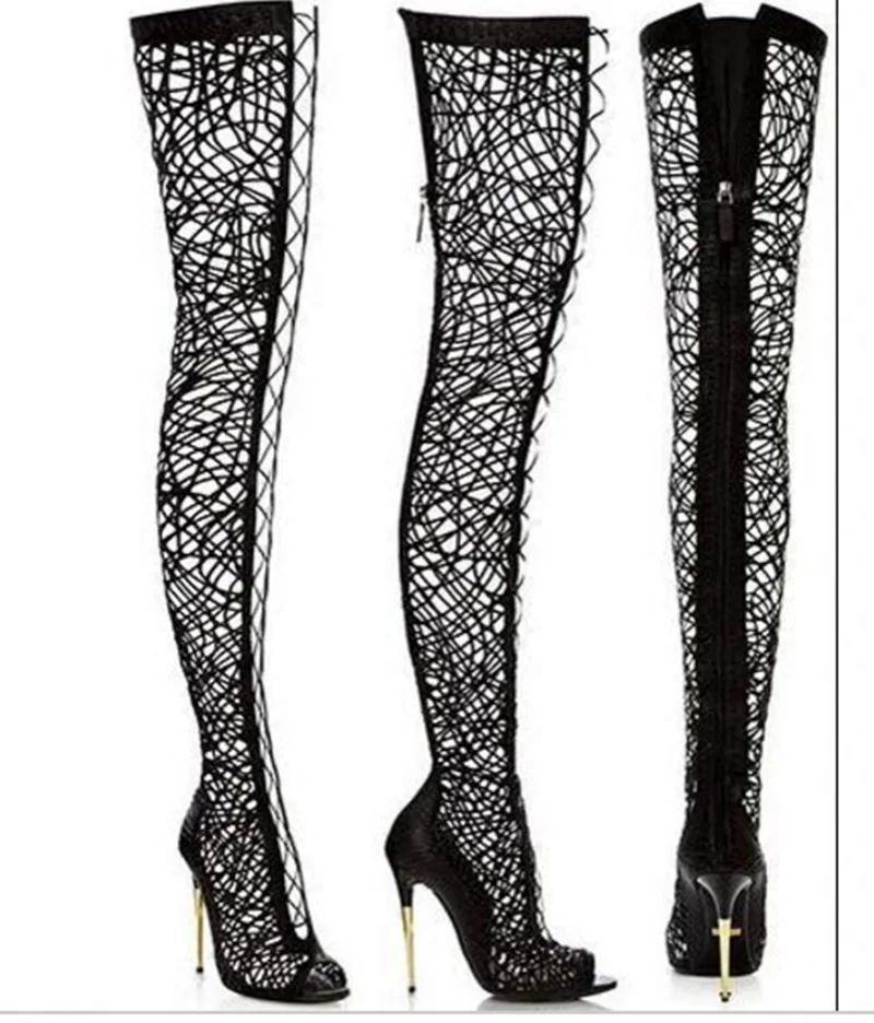 sexy lace studded thigh high sandals women summer gladiator sandal boots high heel cut out over-the-knee boots metal heels
sexy lace studded thigh high sandals women summer gladiator sandal boots high heel cut out over-the-knee boots metal heels