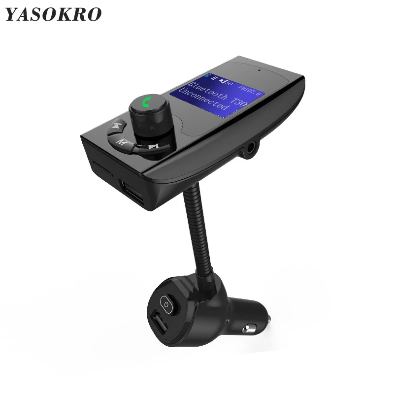FM трансмиттер YASOKRO с Bluetooth модулятором автомобильный комплект громкой связи