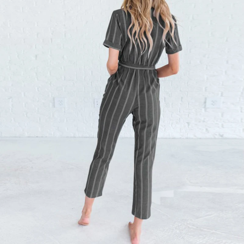4XL Plus Size 2019 Women Striped Jumpsuit Romper Short Sleeve V Neck Playsuit Overalls Belt Casual Summer Large Size Jumpsuit
4XL Plus Size 2019 Women Striped Jumpsuit Romper Short Sleeve V Neck Playsuit Overalls Belt Casual Summer Large Size Jumpsuit