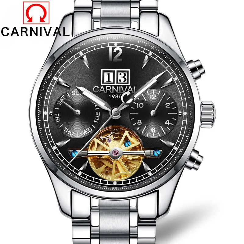 Часы Carnival Tourbillon, механические, с полностью стальным ремешком, водонепроницаемые, автоматические
Часы Carnival Tourbillon, механические, с полностью стальным ремешком, водонепроницаемые, автоматические