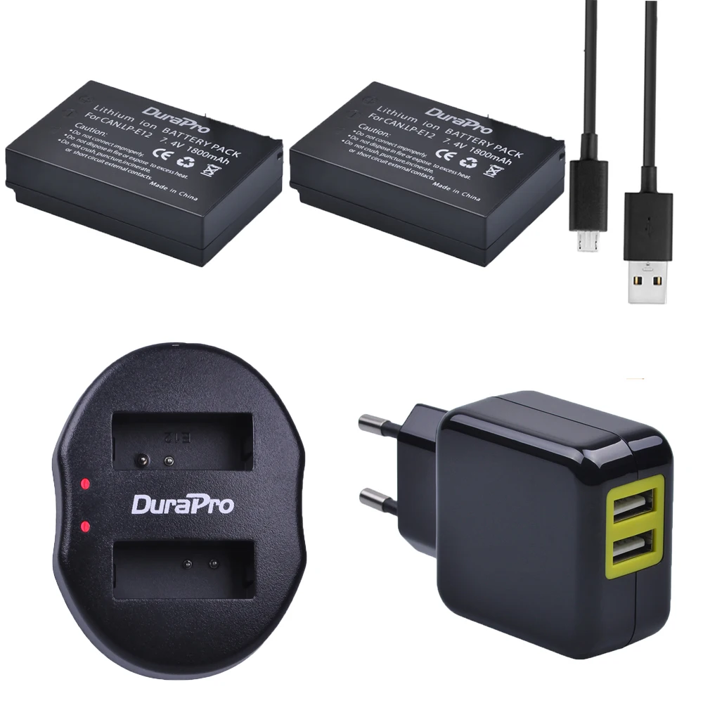 DuraPro 2pc For Canon LP-E12 LP E12 LPE12 Camera Battery + USB Charger + Adapter For Canon EOS M M2 100D Rebel SL1 Kiss X7
DuraPro 2pc For Canon LP-E12 LP E12 LPE12 Camera Battery + USB Charger + Adapter For Canon EOS M M2 100D Rebel SL1 Kiss X7