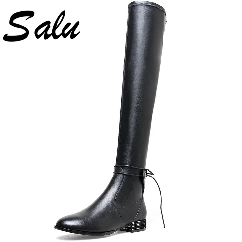 Salu Fashion Black Boots Women Over The Knee High Boots Low Heels Long Warm Winter Shoes Woman Tight High Dancing Boots
Salu Fashion Black Boots Women Over The Knee High Boots Low Heels Long Warm Winter Shoes Woman Tight High Dancing Boots