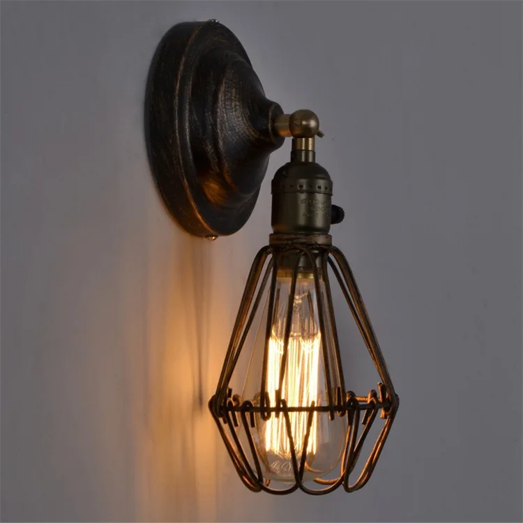 Industrial Loft Wall Light Black Iron Cage Edison Lamp Holder Walll Mounted Lamp Vintage Retro Rust Wall Sconces
Industrial Loft Wall Light Black Iron Cage Edison Lamp Holder Walll Mounted Lamp Vintage Retro Rust Wall Sconces