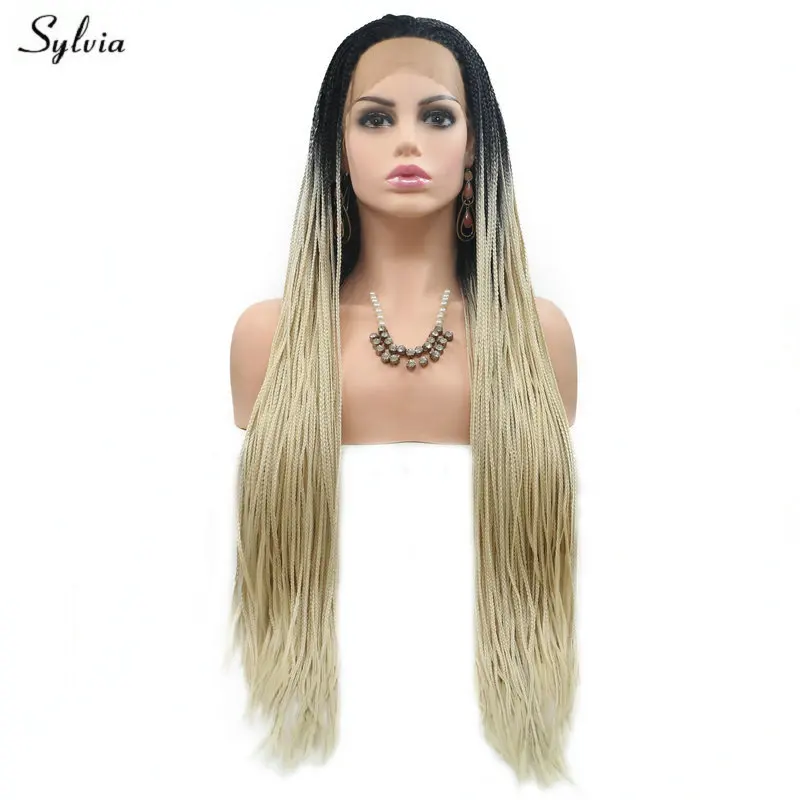 Sylvia Natural Hairline Black Roots Ombre Pastel Blonde Gray Green Lace Front Wigs Long Synthetic Hair Braided Box Braids Wig
Sylvia Natural Hairline Black Roots Ombre Pastel Blonde Gray Green Lace Front Wigs Long Synthetic Hair Braided Box Braids Wig