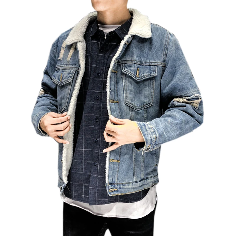 New Trendy Warm Fleece Thick Print Denim Jackets Outwear Male Cowboy Black / Blue Men Jean Jackets
New Trendy Warm Fleece Thick Print Denim Jackets Outwear Male Cowboy Black / Blue Men Jean Jackets