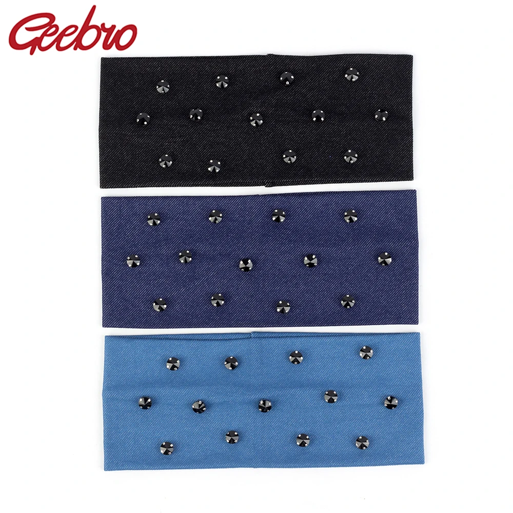 Geebro Fashion Women's Hairband Girls Handmade Rhinestones Hair Accessories Denim Flat Casual Female Crystal Headbands DZ745
Geebro Fashion Women's Hairband Girls Handmade Rhinestones Hair Accessories Denim Flat Casual Female Crystal Headbands DZ745