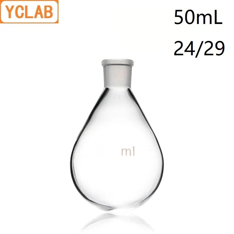 YCLAB 50mL 24/29 Flask Eggplant Shape Borosicate 3.3 Glass Distilling Round Bottom
YCLAB 50mL 24/29 Flask Eggplant Shape Borosicate 3.3 Glass Distilling Round Bottom