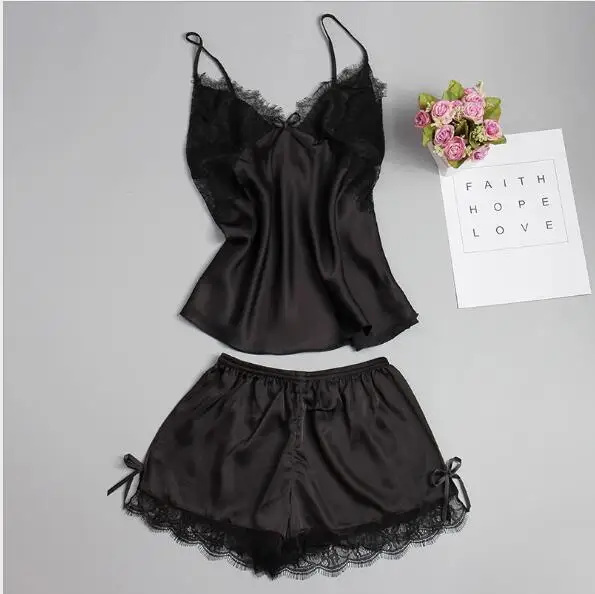 Fdfklak Black/Pink Home Clothes For Women Sleepwear 2018 Summer Pajama Set Pyjama Femme Sexy Lace 3 Pieces Pijamas Mujer Q1150
Fdfklak Black/Pink Home Clothes For Women Sleepwear 2018 Summer Pajama Set Pyjama Femme Sexy Lace 3 Pieces Pijamas Mujer Q1150
