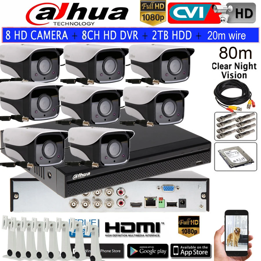 Камера видеонаблюдения DAHUA 1080P IR CVI HAC-HFW2208M-I2 bullet, 8 каналов, HDCVI CCTV CVI, комплект HDD с кабелем 20 м
Камера видеонаблюдения DAHUA 1080P IR CVI HAC-HFW2208M-I2 bullet, 8 каналов, HDCVI CCTV CVI, комплект HDD с кабелем 20 м