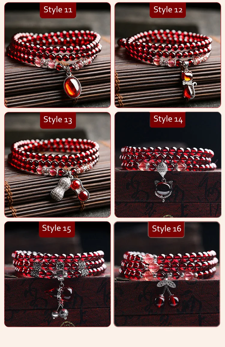 7A Garnet S925 Silver Bracelet Wrapped In Three Laps, More Classic and Elegant 16 Styles for You To Choose Boutique Jewelry 
7A Garnet S925 Silver Bracelet Wrapped In Three Laps, More Classic and Elegant 16 Styles for You To Choose Boutique Jewelry