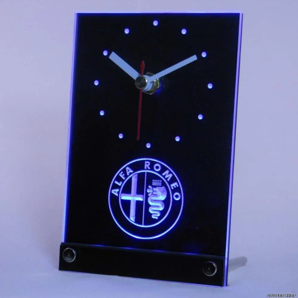 Tnc0172 Alfa Romeo 3D светодиодный стол для обслуживания автомобилей|3d led clock|3d clockclock |
