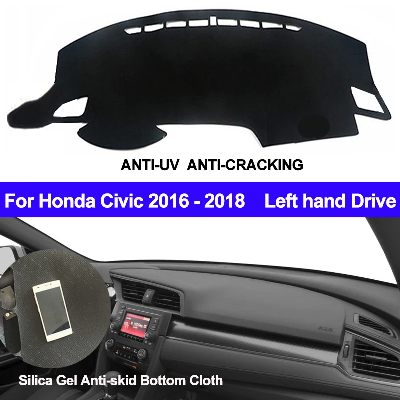Силиконовый нескользящий коврик TAIJS для приборной панели автомобиля Honda Civic 2016, 2017, 2018, левый коврик для приборной панели, Солнцезащитный ков...
Силиконовый нескользящий коврик TAIJS для приборной панели автомобиля Honda Civic 2016, 2017, 2018, левый коврик для приборной панели, Солнцезащитный ков...