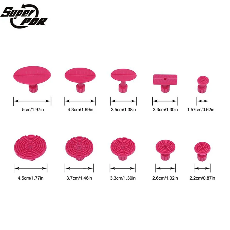 Super PDR Tools 10 pcs/set Rose Red Glue Tabs Suction Cups For Car Dent Pullers Slide Hammer Hail Dent Removal Kits Ferramentas
Super PDR Tools 10 pcs/set Rose Red Glue Tabs Suction Cups For Car Dent Pullers Slide Hammer Hail Dent Removal Kits Ferramentas