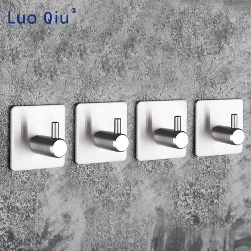 Self Adhesive 304 Stainless Steel Hook Back Door Bedroom Coat Hanger Rustproof Bathroom Kitchen Towel Hook 4 pcs/lot
Self Adhesive 304 Stainless Steel Hook Back Door Bedroom Coat Hanger Rustproof Bathroom Kitchen Towel Hook 4 pcs/lot