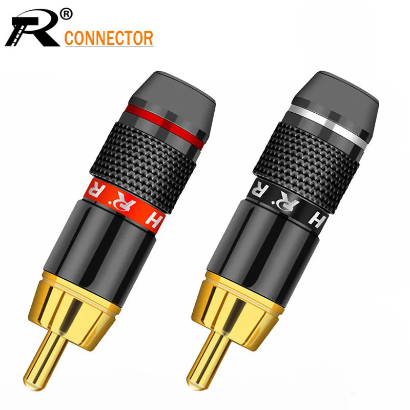 10pcs/lot RCA Connector 24K Gold Plated RCA Male Plug Professional Audio Speaker Plug Jack Wire Connector 5Pairs Red+Black
10pcs/lot RCA Connector 24K Gold Plated RCA Male Plug Professional Audio Speaker Plug Jack Wire Connector 5Pairs Red+Black