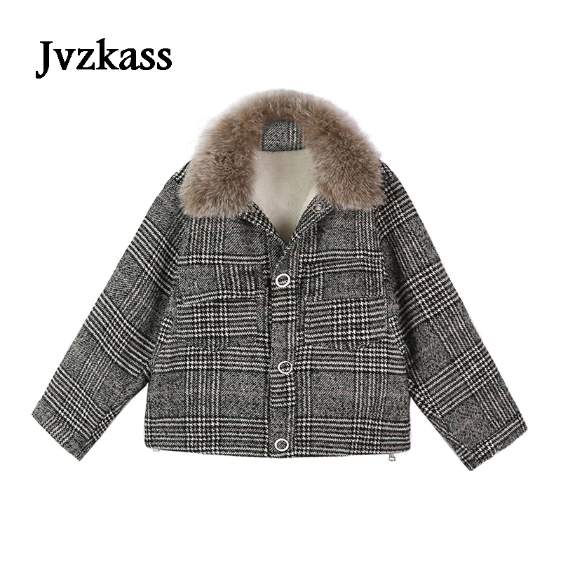 Jvzkass 2020 new coat female winter Korean loose was thin fur collar a small retro plaid woolen jacket wave Z104
Jvzkass 2020 new coat female winter Korean loose was thin fur collar a small retro plaid woolen jacket wave Z104