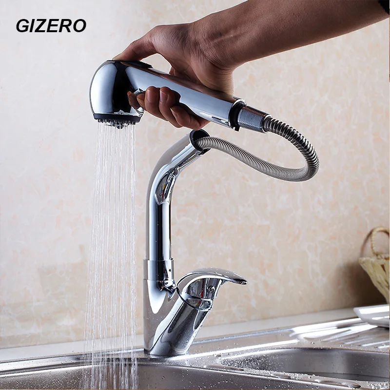 Flexible Kitchen Faucets Pull Out Style Chrome Brass Kitchen Sink Mixer Taps Deck Mounted with Hot and Cold Water Crane ZR643
Flexible Kitchen Faucets Pull Out Style Chrome Brass Kitchen Sink Mixer Taps Deck Mounted with Hot and Cold Water Crane ZR643