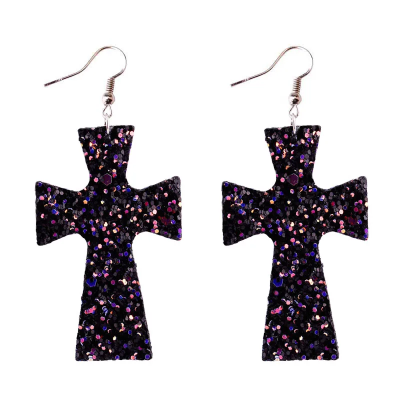 ZWPON Fashion Glitter Leather Cross Earrings for Women Black PU Leather Earrings Female Jewelry Wholesale
ZWPON Fashion Glitter Leather Cross Earrings for Women Black PU Leather Earrings Female Jewelry Wholesale