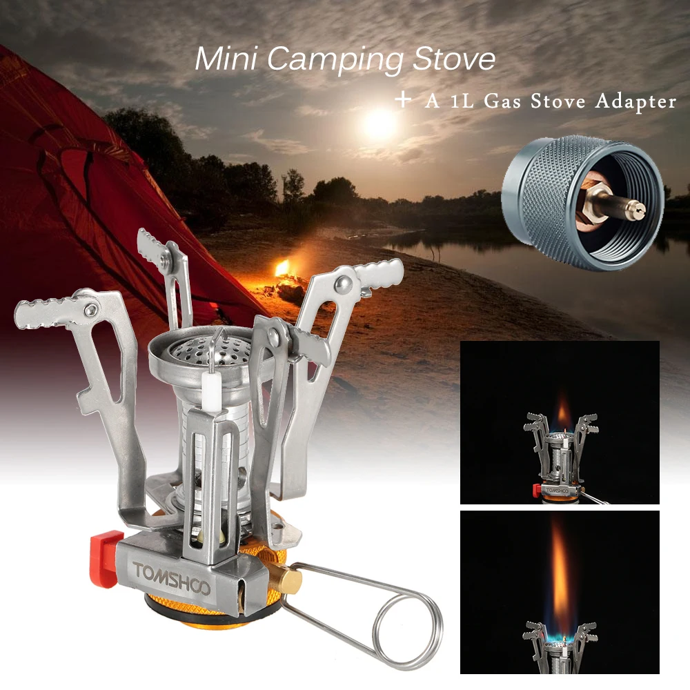 TOMSHOO Outdoor Mini Foldable Camping Stove + 1L Stove Adapter Backpacking Canister Stove Burners Picnic Cooking Stove Connector
TOMSHOO Outdoor Mini Foldable Camping Stove + 1L Stove Adapter Backpacking Canister Stove Burners Picnic Cooking Stove Connector