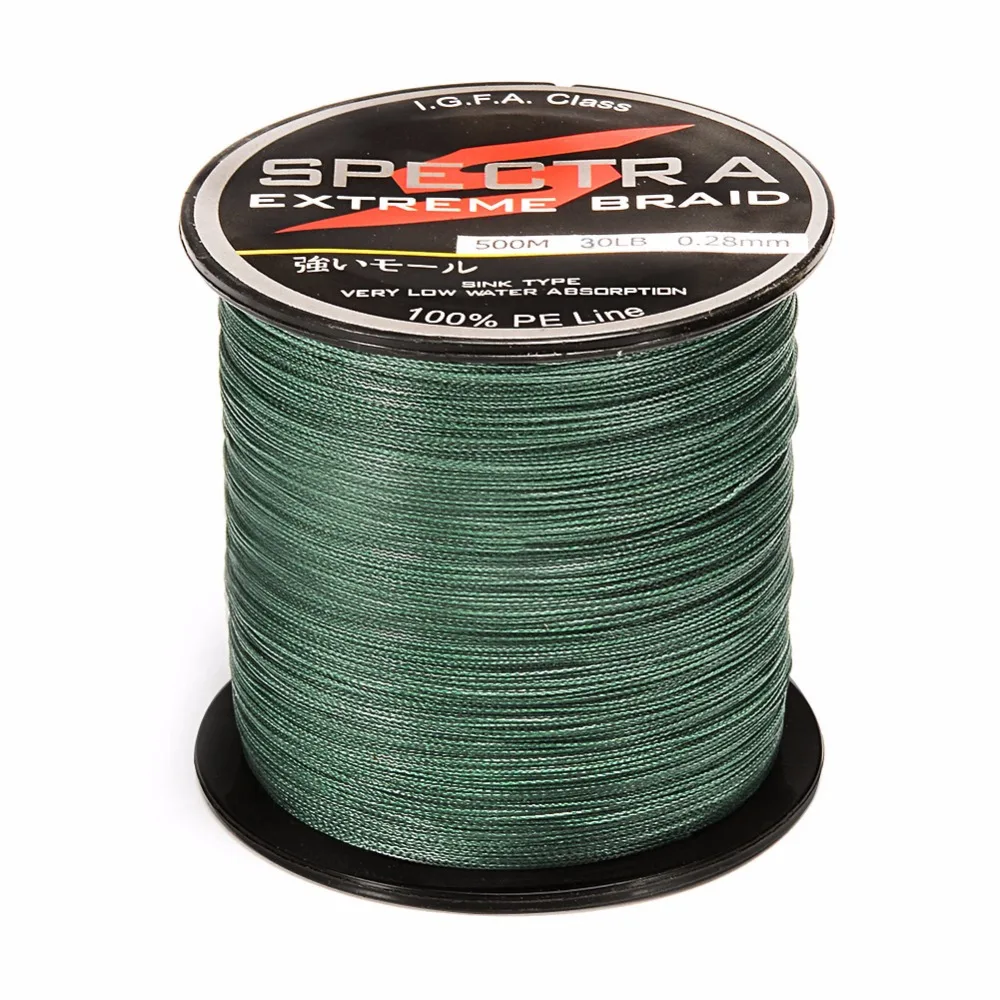 Mounchain Fishing Line 100%PE Plastic Braided 20LB Test Moss 0.23mm Diameter 500M Length peche a la carpe | Спорт и развлечения
