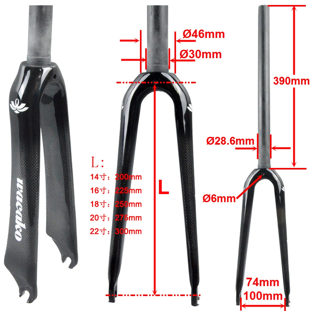 Wacako 14 16 18 20 -22 "inches Folding Bike Bmx T700 Complete Carbon Fibre Carbon Bike Fork Front Bike Forks Red Bicycle 340g
Wacako 14 16 18 20 -22 "inches Folding Bike Bmx T700 Complete Carbon Fibre Carbon Bike Fork Front Bike Forks Red Bicycle 340g