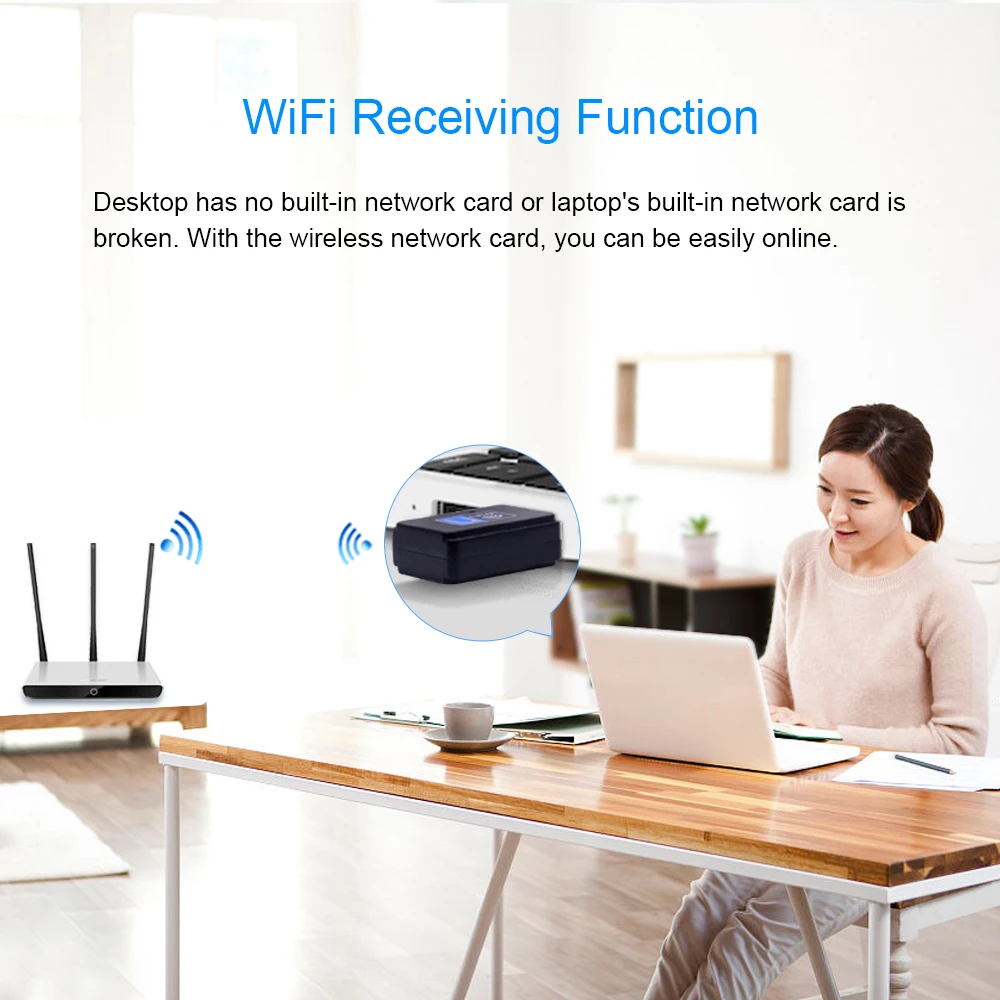 CHIPAL Mini USB WiFi адаптер 300 Мбит/с беспроводная сетевая карта 802.11n 2 4 ГГц Антенна LAN Ethernet