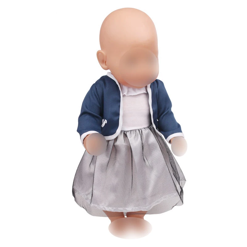 43 см детские куклы платье для новорожденных темно синяя школьная форма юбка