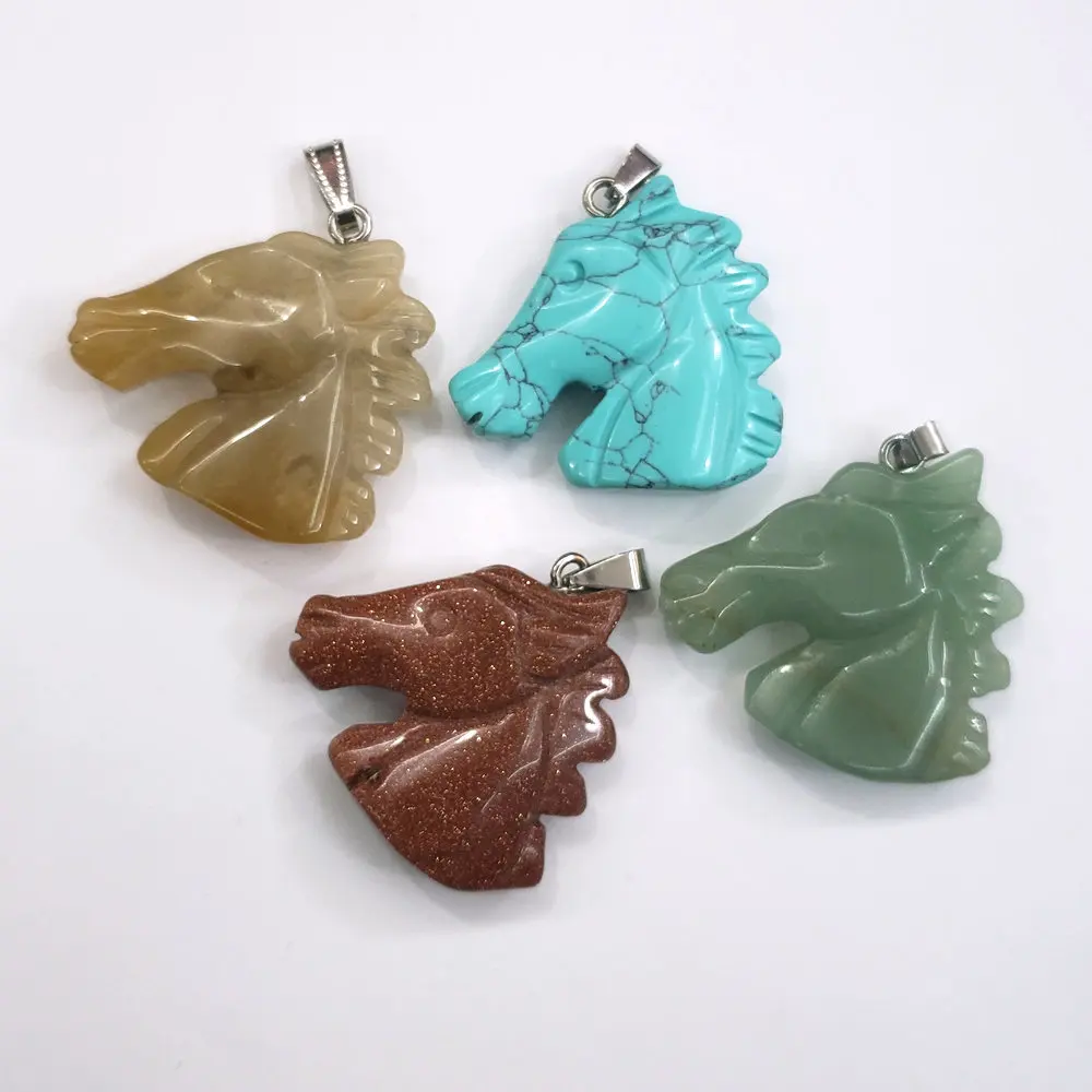 Wholesale 6pcs/lot Hot sale mixed carved natural stone horse heads charms pendants for necklace jewelry making crystal pendant
Wholesale 6pcs/lot Hot sale mixed carved natural stone horse heads charms pendants for necklace jewelry making crystal pendant