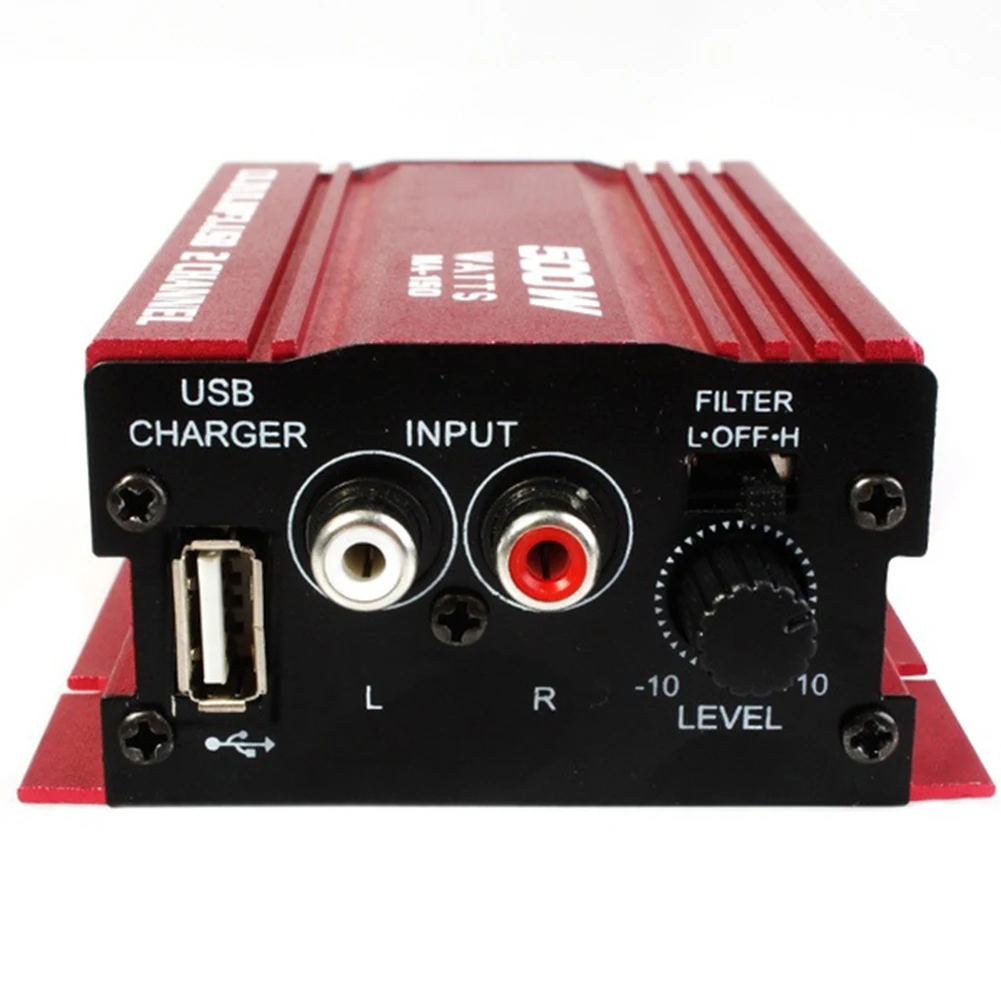 Авто Мощный сабвуфер усилитель автомобиля аудио звука Hi Fi 12 V 2CH USB Mini Digital