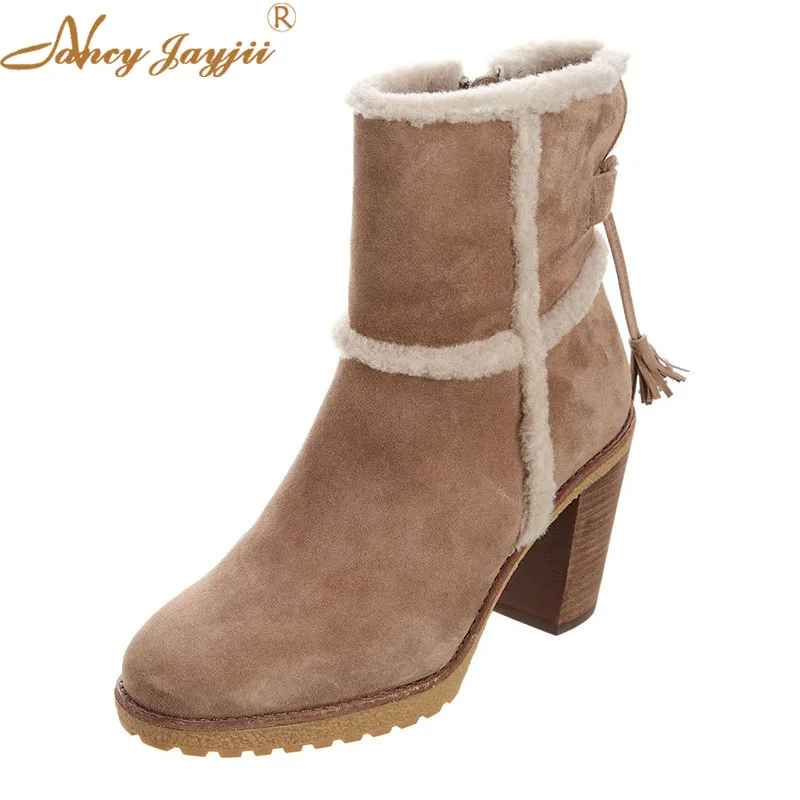 Brown Flock High Chunky Heel Plush Snow Boots 2021 Winter Women’S Office Party Zipper Ankle Booties Girl Street School Shoes
Brown Flock High Chunky Heel Plush Snow Boots 2021 Winter Women’S Office Party Zipper Ankle Booties Girl Street School Shoes