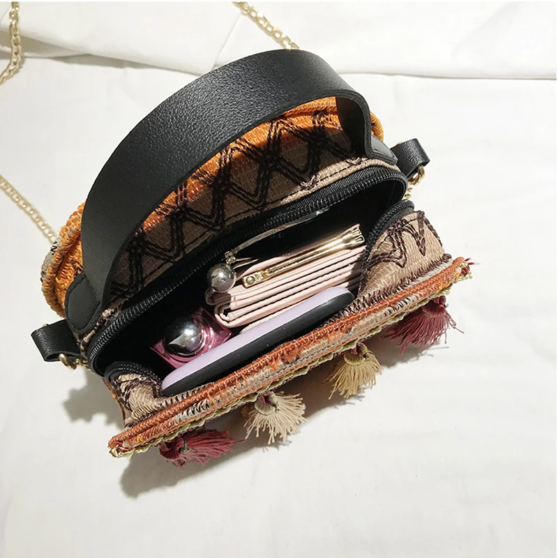 Jiessie&Angela Fashion Women Circle Bag National Crossbody Bags Female Chain Shoulder Bags Fringe Tassel Women Messenger Bags
Jiessie&Angela Fashion Women Circle Bag National Crossbody Bags Female Chain Shoulder Bags Fringe Tassel Women Messenger Bags