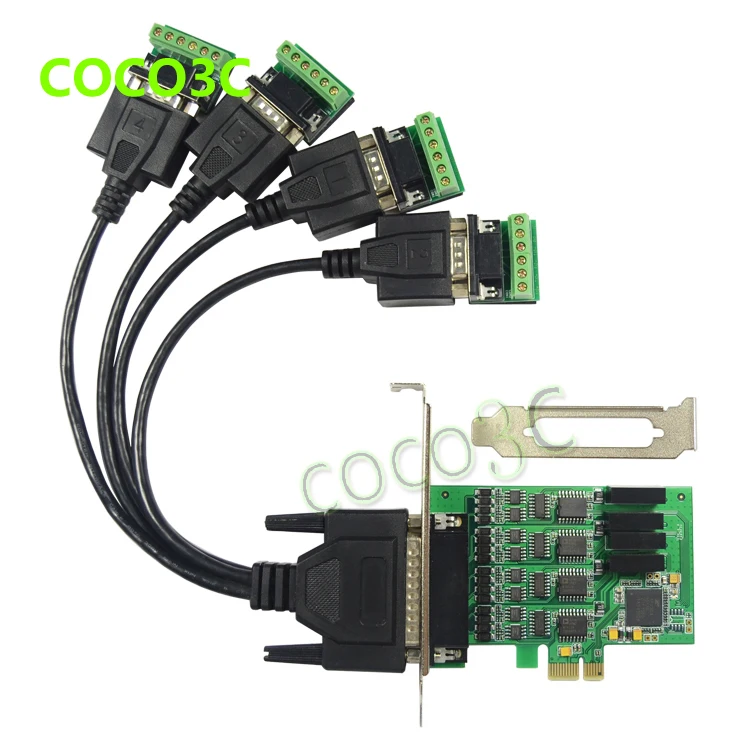 PCI express 4-портовый последовательный RS422 RS485 карта PCI-e к многократному адаптеру E